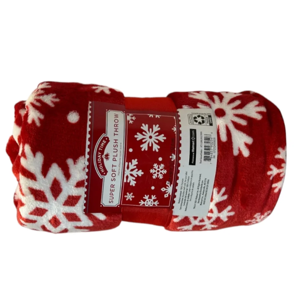 Red Snowflake Fleece Blanket